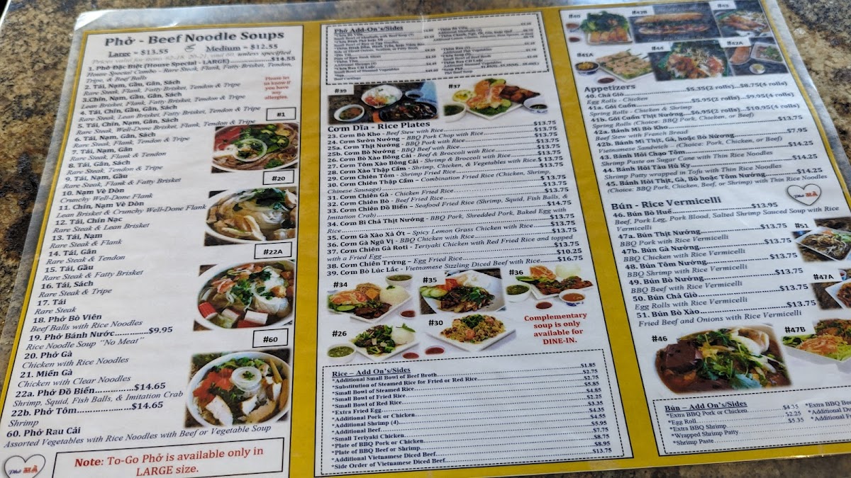 Phở Hà Vietnamese Restaurant Menu - Image 3